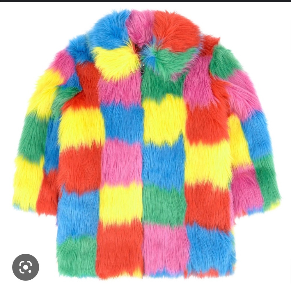 Stella McCartney Kids Color Block Faux Fur